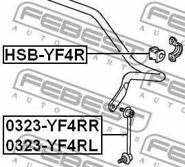 Rear stabilizer bush Febest HSB-YF4R