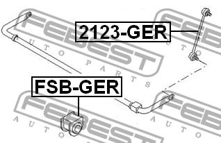 Rear anti roll bar bush Febest FSB-GER