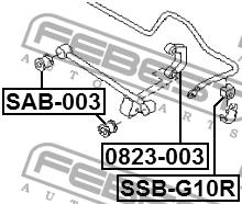 Rear anti roll bar bush Febest SSB-G10R
