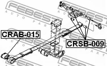 Silent block, rear springs, rear Febest CRSB-009