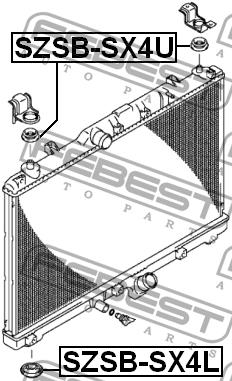 Radiator hub Febest SZSB-SX4U