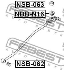 Gearbox backstage bushing Febest NSB-062