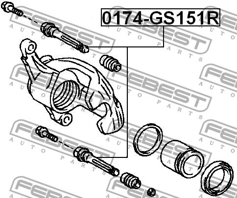 Caliper slide pin Febest 0174-GS151R