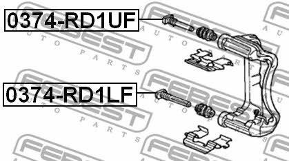 Caliper slide pin Febest 0374-RD1LF