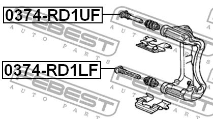 Caliper slide pin Febest 0374-RD1UF