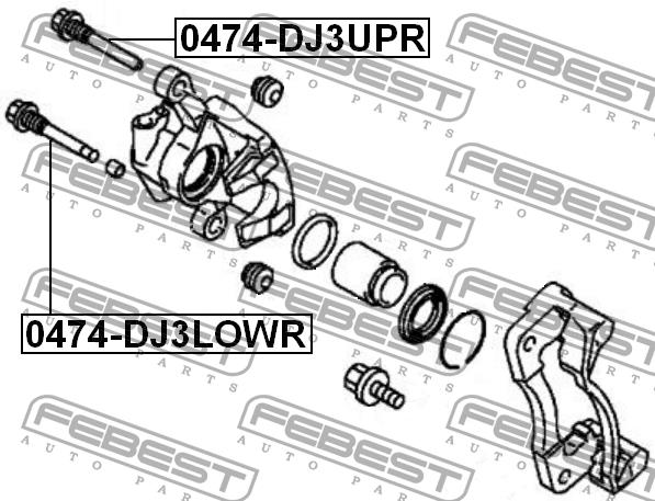 Caliper slide pin Febest 0474-DJ3LOWR