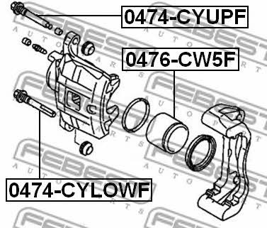Caliper slide pin Febest 0474-CYUPF