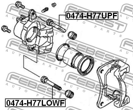 Caliper slide pin Febest 0474-H77LOWF
