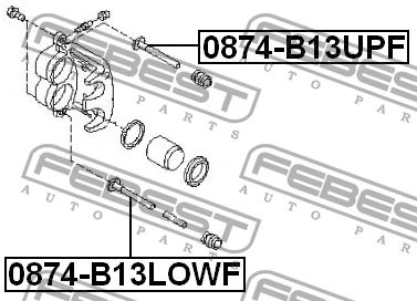 Caliper slide pin Febest 0874-B13LOWF