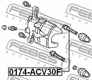 Caliper slide pin Febest 0174-ACV30F