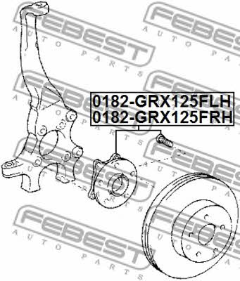 Wheel hub front Febest 0182-GRX125FRH