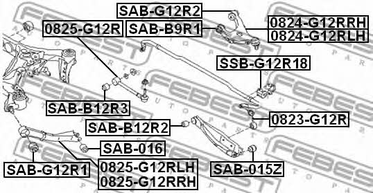 Traction rear transverse Febest 0825-G12R