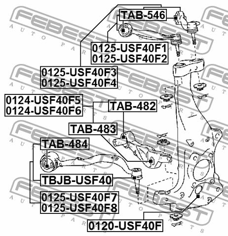 Track Control Arm Febest 0125-USF40F2