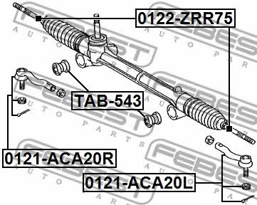 Inner Tie Rod Febest 0122-ZRR75