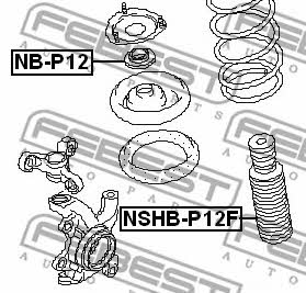 Bellow and bump for 1 shock absorber Febest NSHB-P12F