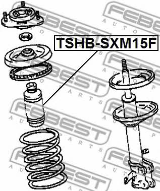 Bellow and bump for 1 shock absorber Febest TSHB-SXM15F