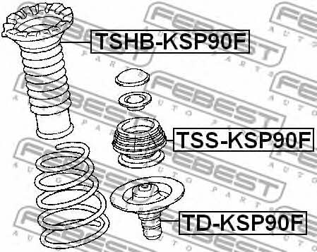 Front shock absorber boot Febest TSHB-KSP90F