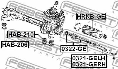 Steering rack boot Febest HRKB-GE