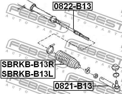 Steering rack boot Febest SBRKB-B13L