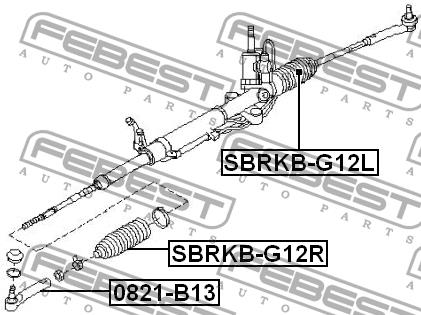 Steering rack boot Febest SBRKB-G12R