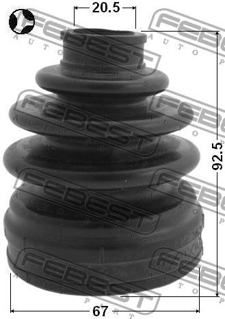 CV joint boot inner Febest 0415-CY2AT