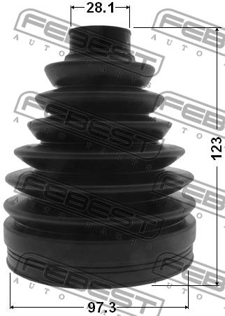 CV joint boot outer Febest 0217P-J32