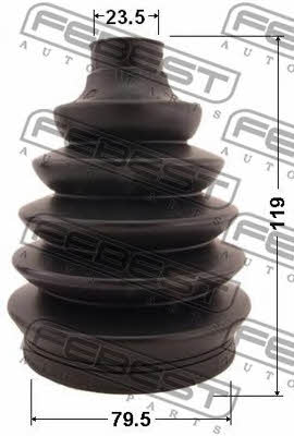 CV joint boot outer Febest 0217P-P12