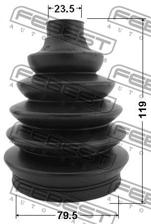 CV joint boot outer Febest 0217P-P12