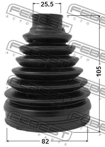 CV joint boot outer Febest 0117P-ZZE150