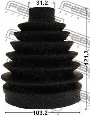 CV joint boot outer Febest 1617P-164