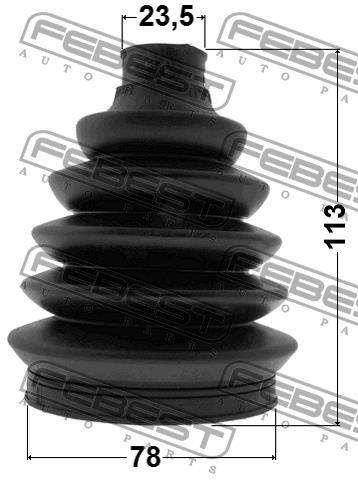 CV joint boot outer Febest 0217P-F15