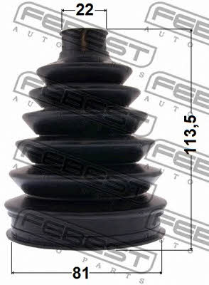 CV joint boot outer Febest 0317P-JAZZ