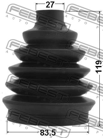 CV joint boot outer Febest 0117P-ACV30
