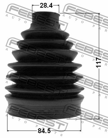 CV joint boot outer Febest 2417P-DUSTAWD