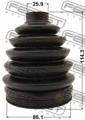 CV joint boot outer Febest 2317P-B6