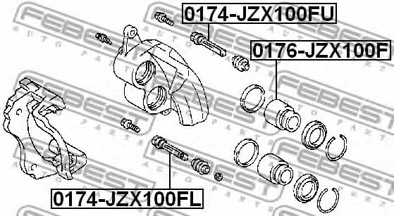 Caliper slide pin Febest 0174-JZX100FL