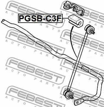Front anti roll bar bush Febest PGSB-C3F