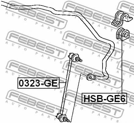 Front stabilizer bush Febest HSB-GE6