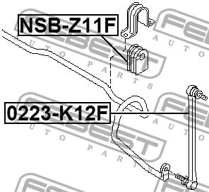 Front anti roll bar bush Febest NSB-Z11F