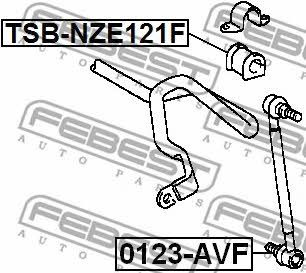 Front stabilizer bush Febest TSB-NZE121F