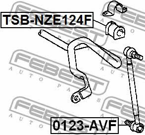 Front stabilizer bush Febest TSB-NZE124F