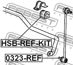 Front stabilizer bush, kit Febest HSB-REF-KIT