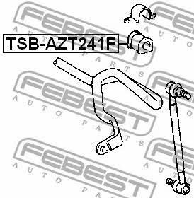 Front stabilizer bush Febest TSB-AZT241F