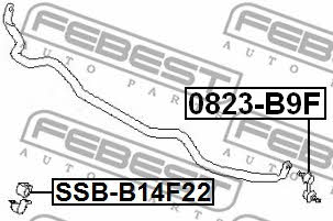 Front stabilizer bush Febest SSB-B14F22