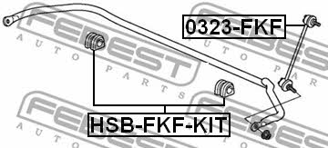 Front stabilizer bush, kit Febest HSB-FKF-KIT