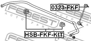 Febest Front stabilizer bush, kit – price 28 PLN