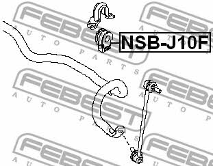 Front stabilizer bush Febest NSB-J10F