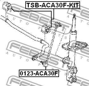 Front stabilizer bush, kit Febest TSB-ACA30F-KIT