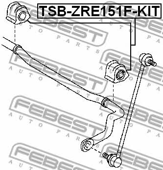 Front stabilizer bush, kit Febest TSB-ZRE151F-KIT