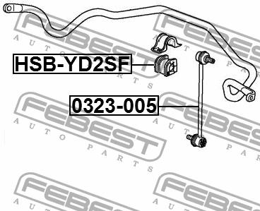 Front stabilizer bush Febest HSB-YD2SF